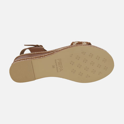Sandalias combinadas Arambol con pulsera al tobillo y cuña