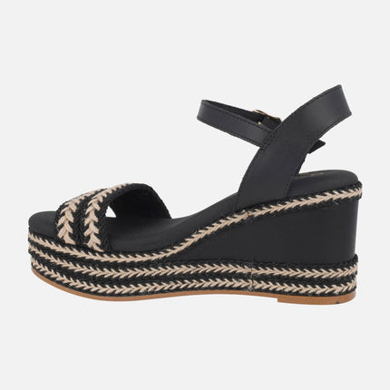Sandalias combinadas Arambol con pulsera al tobillo y cuña