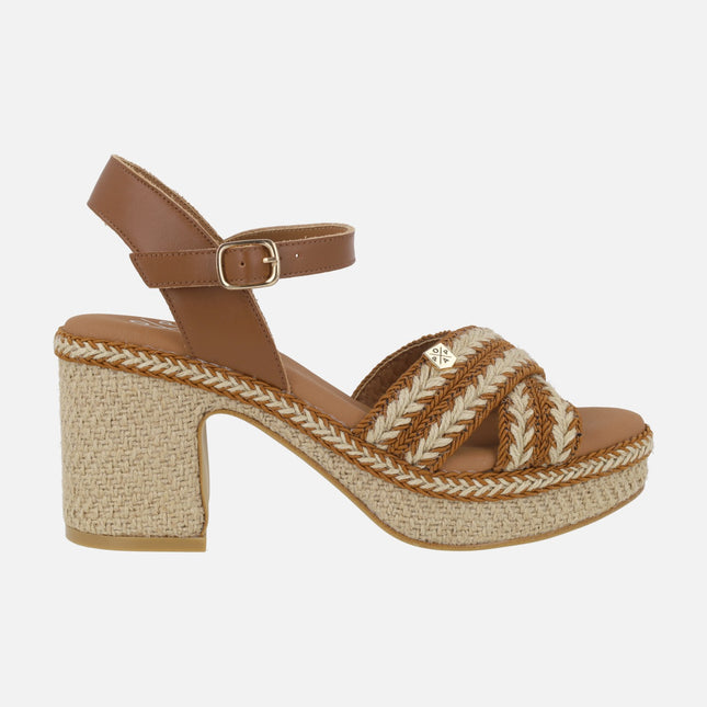 Melia sandals with heel and jute platform