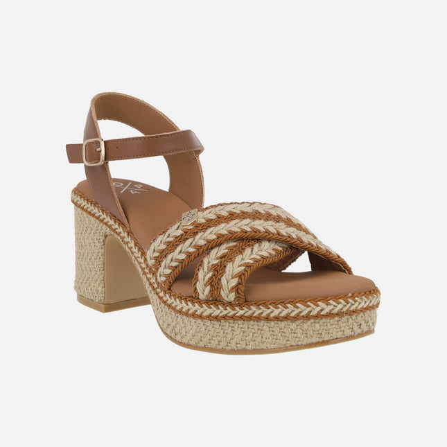 Melia sandals with heel and jute platform
