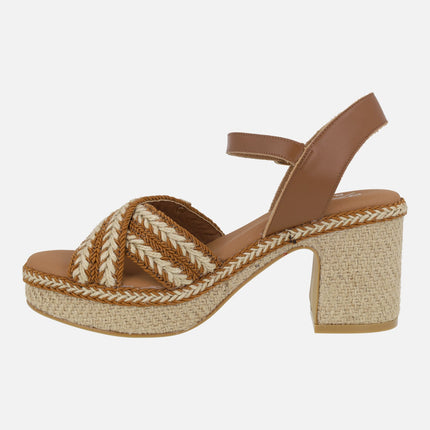 Sandalias Melia con tacón y plataforma de yute