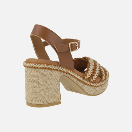 Sandalias Melia con tacón y plataforma de yute