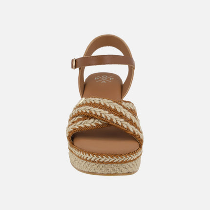 Sandalias Melia con tacón y plataforma de yute