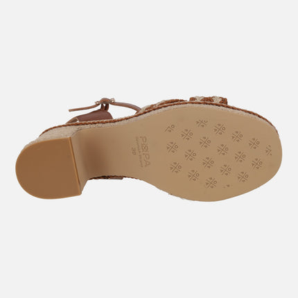 Sandalias Melia con tacón y plataforma de yute