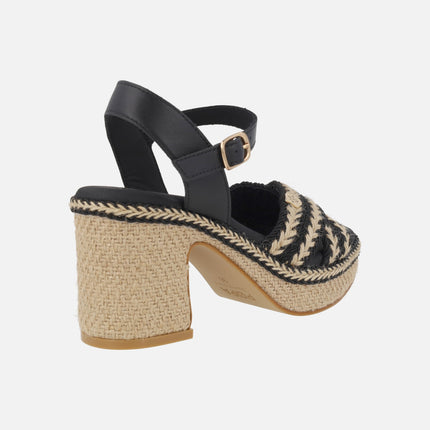 Sandalias Melia con tacón y plataforma de yute