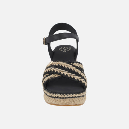 Sandalias Melia con tacón y plataforma de yute