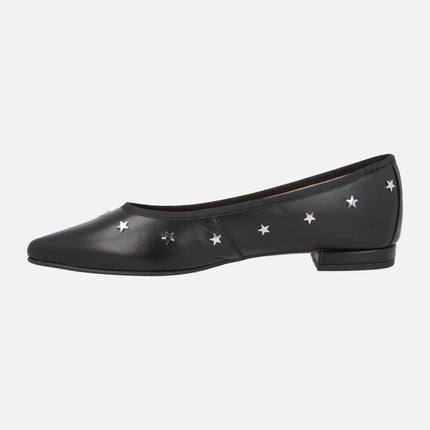 Bailarinas negras de piel con estrellas plateadas
