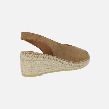 Peep toe Suede leather espadrilles