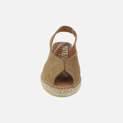Peep toe Suede leather espadrilles