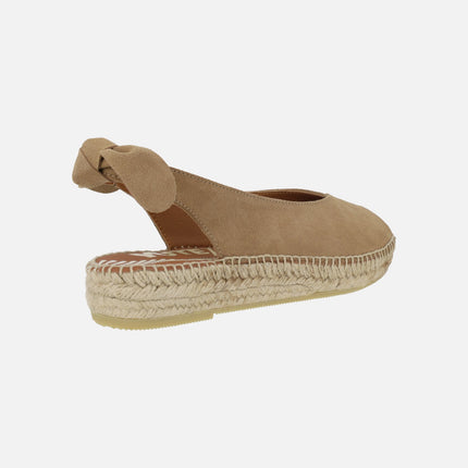 Low espadrilles in suede leather with bow detail