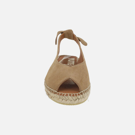 Low espadrilles in suede leather with bow detail