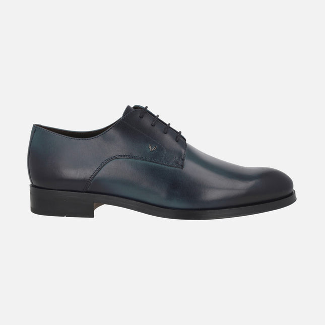 Empire men's blue leather lace-up shoes