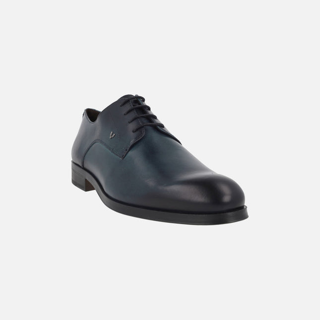 Empire men's blue leather lace-up shoes