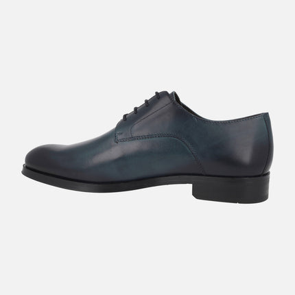 Empire men's blue leather lace-up shoes