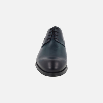 Empire men's blue leather lace-up shoes
