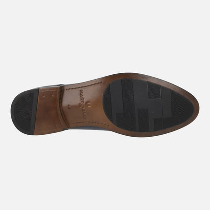 Empire men's blue leather lace-up shoes