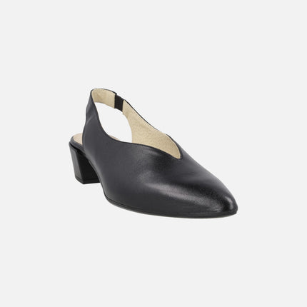Alba slingback pumps in leather with low heel