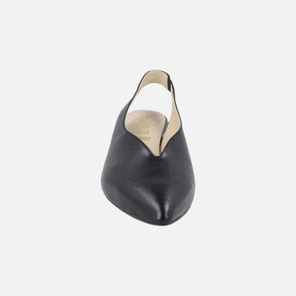 Alba slingback pumps in leather with low heel