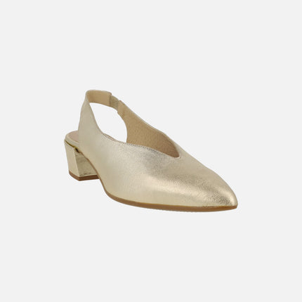 Alba slingback pumps in leather with low heel