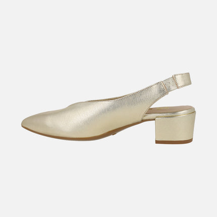 Alba slingback pumps in leather with low heel