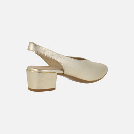 Alba slingback pumps in leather with low heel