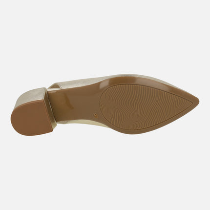 Alba slingback pumps in leather with low heel