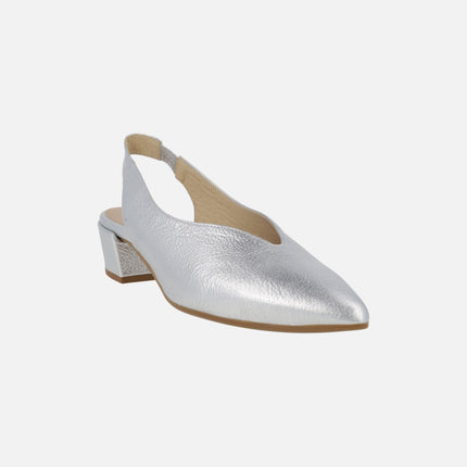 Alba slingback pumps in leather with low heel