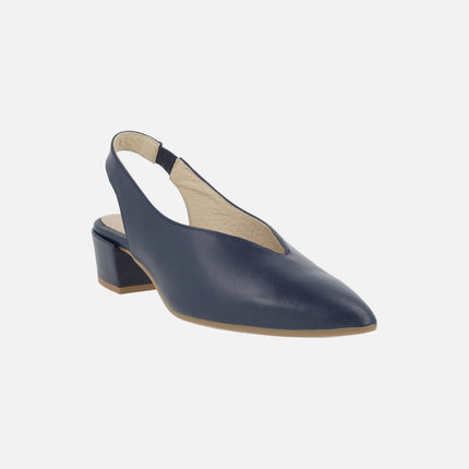 Alba slingback pumps in leather with low heel