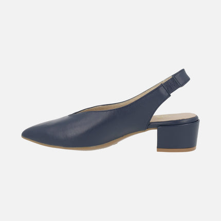 Alba slingback pumps in leather with low heel