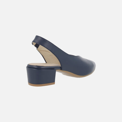 Alba slingback pumps in leather with low heel