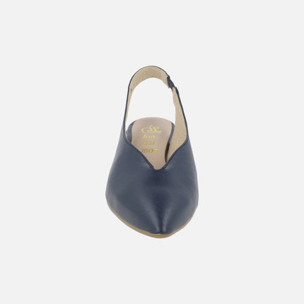 Alba slingback pumps in leather with low heel