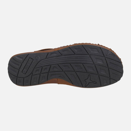 Men's leather sandals with velcro closure Tarifa