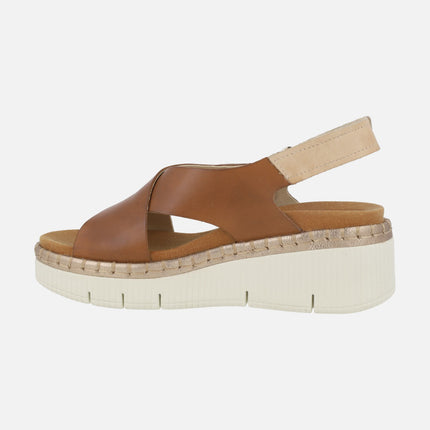 Sandalias de cuña con cierre de velcro Gomera