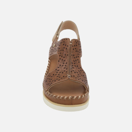 Sandalias de cuña con diseño troquelado y cierre de velcro Aguadulce