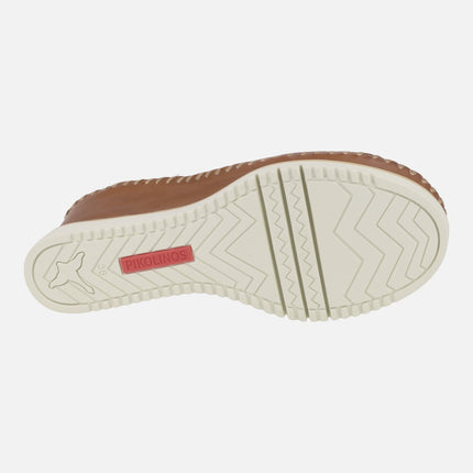 Sandalias de cuña con diseño troquelado y cierre de velcro Aguadulce