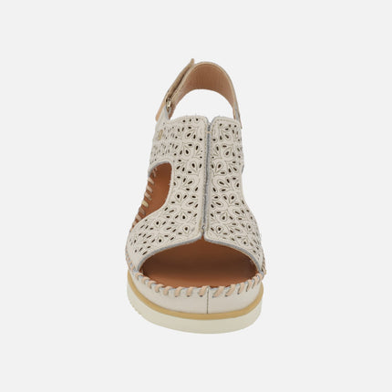 Sandalias de cuña con diseño troquelado y cierre de velcro Aguadulce