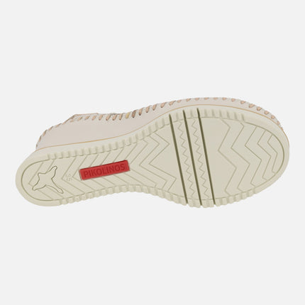 Sandalias de cuña con diseño troquelado y cierre de velcro Aguadulce