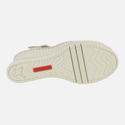 Sandalias de piel Aguadulce con cuña y cierre de velcro