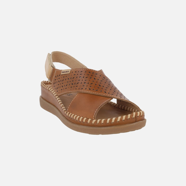 Cadaques crossed strap sandals with velcro closure