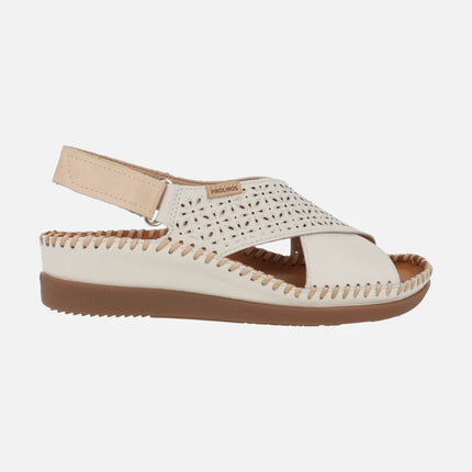Cadaques crossed strap sandals with velcro closure