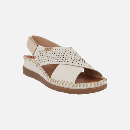 Cadaques crossed strap sandals with velcro closure