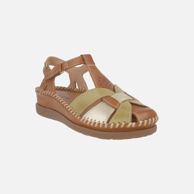 Cadaques slingback leather sandals with velcro closure