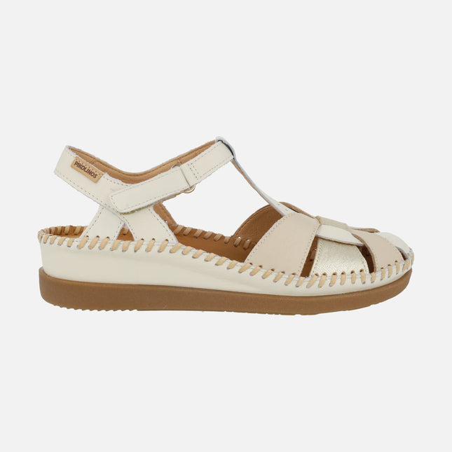 Sandalias de piel destalonadas con cierre de velcro Cadaques