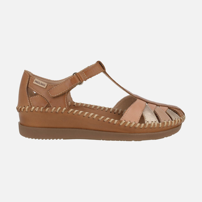 Semi open sandals in color combination Cadaques