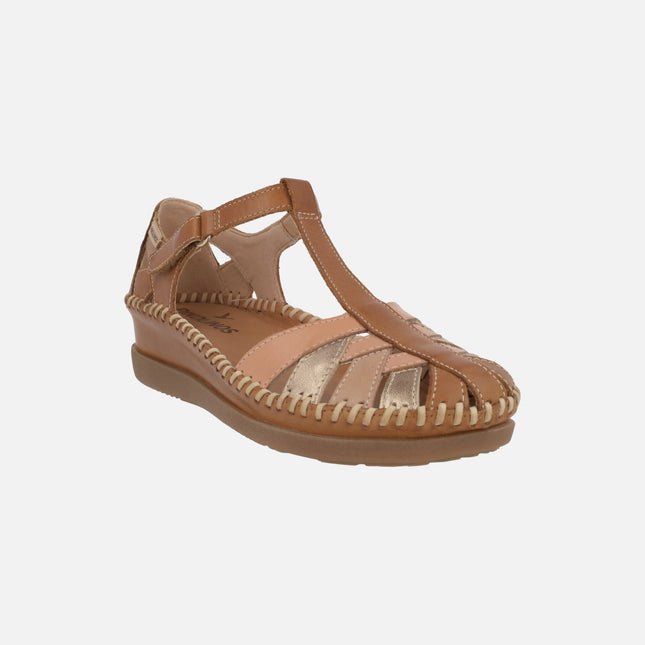 Semi open sandals in color combination Cadaques