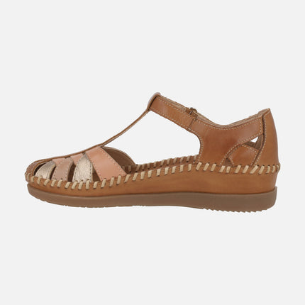 Semi open sandals in color combination Cadaques