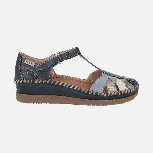 Sandalias semi abiertas en combinado de color Cadaques