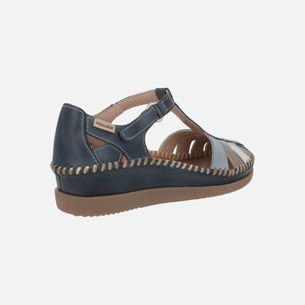 Semi open sandals in color combination Cadaques