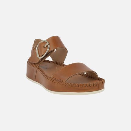 Sandalias de piel para mujer Marina con cierre de velcro