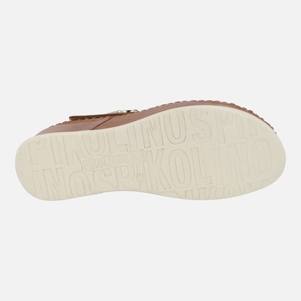 Sandalias de piel para mujer Marina con cierre de velcro